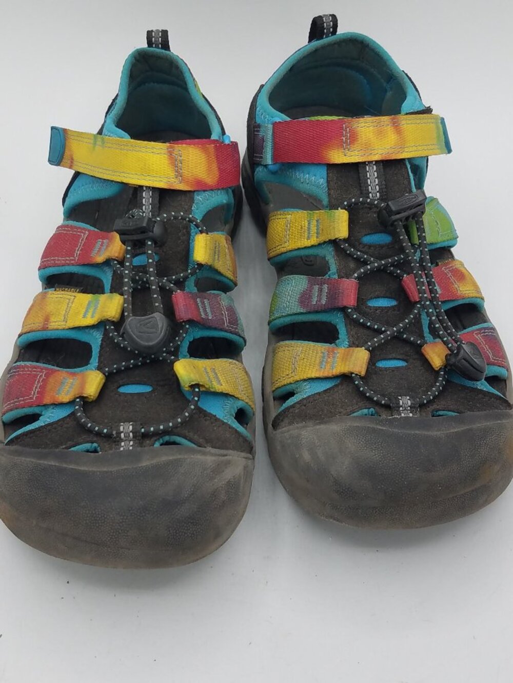 Keen Newport H2 Unisex Sandals Big Kids 7 Tie Dye Rainbow Bungee Outdoor 1018441